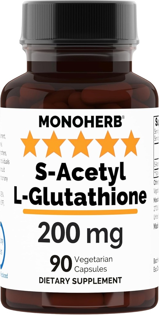 MONOHERB S-アセチルL-グルタチオン200mg - 90のベジタリアンのカプセル