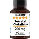 MONOHERB S-アセチルL-グルタチオン200mg - 90のベジタリアンのカプセル