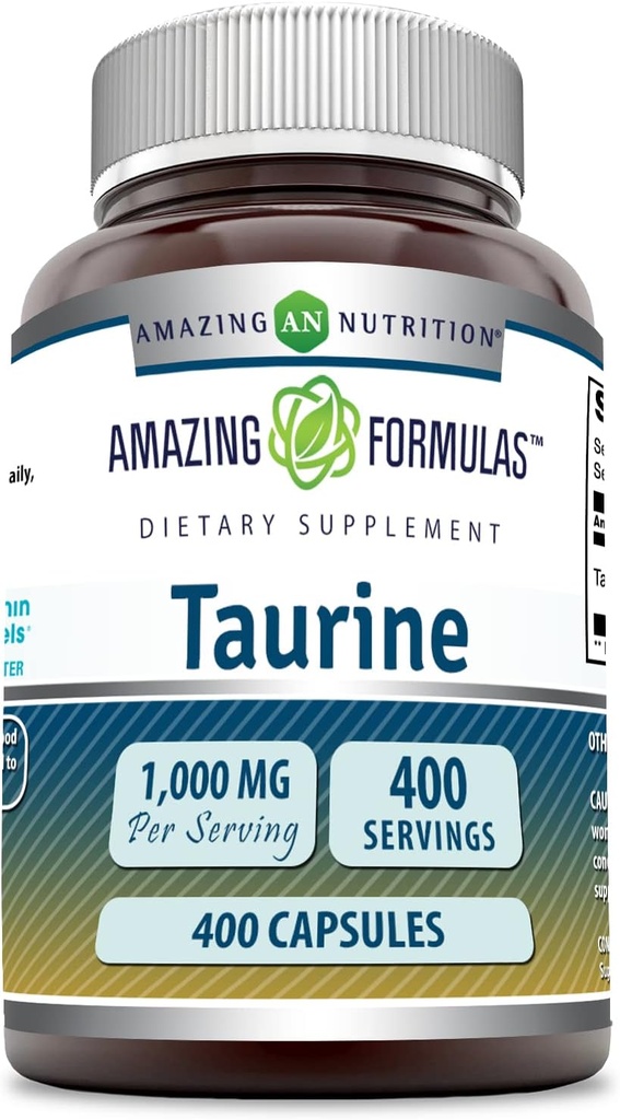 アメージングフォーミュラ タウリン1000mgカプセルアミノ酸サプリメント | 非GMO | グルテンフリー | 米国製 (400 カウント)