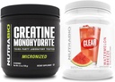 NutraBioクレアチンモノハイドレート、アンフレーバー、(150 g)とクリアウエイプロテイン分離、(スイカブリーズ)サプリメントバンドル - 筋肉エネルギー、最大成長、回復、および強度