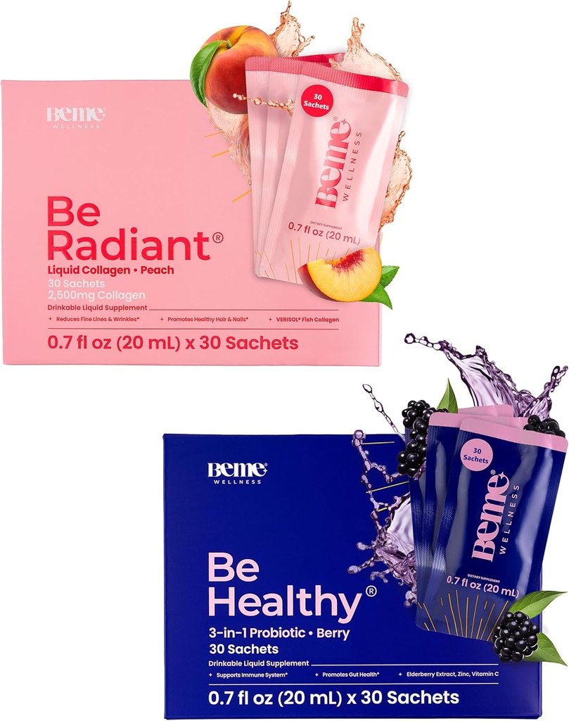 BeMe BeRadiant&BeHealthy Bundle - 液体コラーゲン&液体プロバイオティックサプリメント