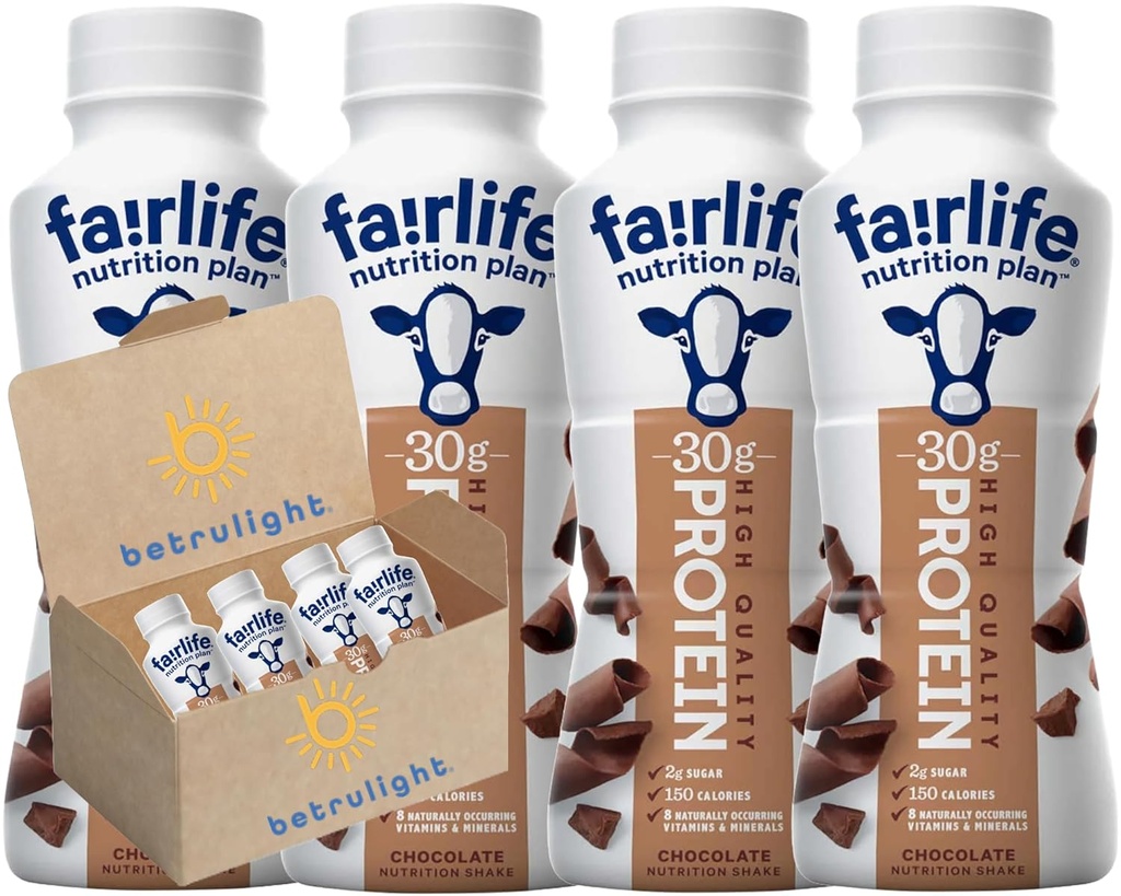 フェアライフ・プロテイン・シェイクスを飲む準備ができました | チョコレート、バニラ、いちご | コア・パワー・エリート | フェアライフ・プロテイン・シェイクス・バラエティ・パック | 11.5 Fl Oz Pack of 4| オーダーはエレガントにシグネチャー・ベトルライト・ブランド・ボックスにパッケージ!