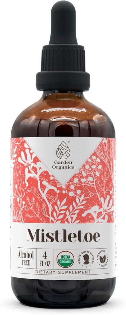 Mistletoe USDA オーガニック アルコールフリー エキス | 栄養補助食品・高周波焼入れ | 天然認証 有機ミストレエ(Viscum Album) 乾燥ハーブ(4oz)