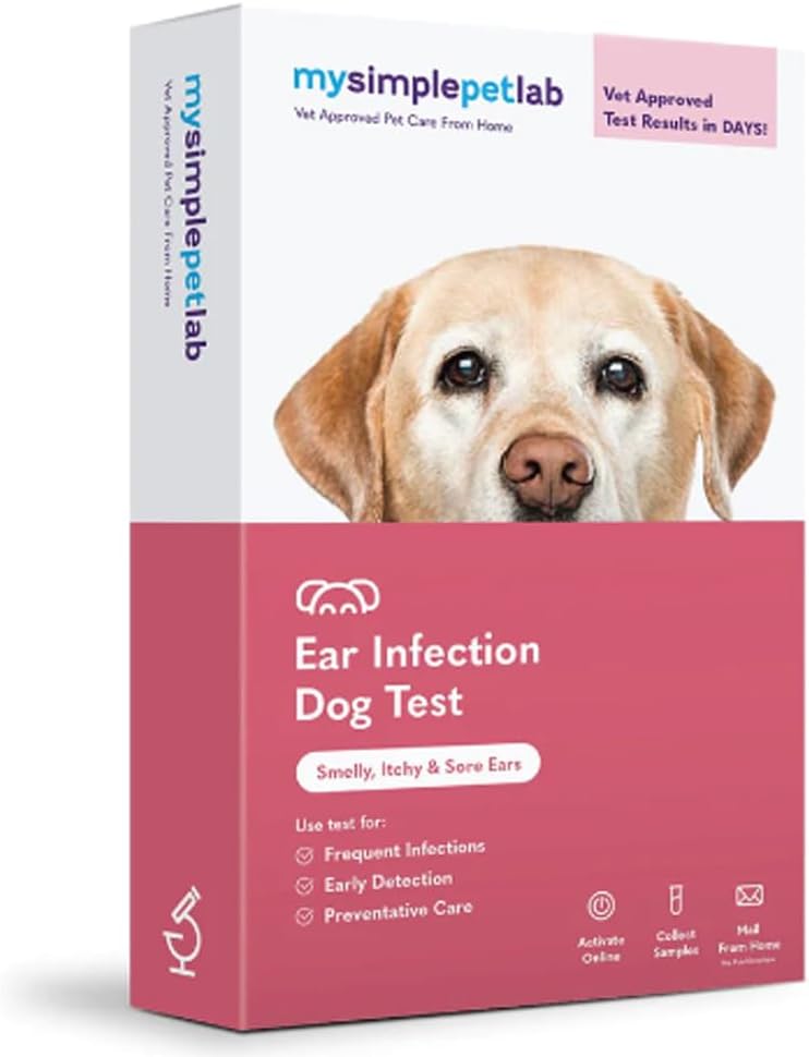 MySimplePetLab犬耳感染症テストキット、Vet承認、Yeast&Bacteria、Mail-inキット、迅速な結果、Smelly、Itchy Ears、サポート犬耳の健康で使いやすい
