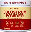 ECO-TASTE Colostrumパウダー | 20% IgG濃縮ピュアボバインコロストラムスーパーフード、無添加、グルテンフリー、無味、60食