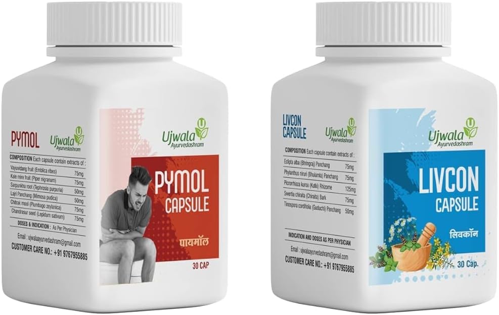 Generic Dalal Pymol+Livcon Capsule(30 Cap) Fast relieve in bleeding, burning & pain I for Piles, Fissure. Fistula, Inflammation & Rectum