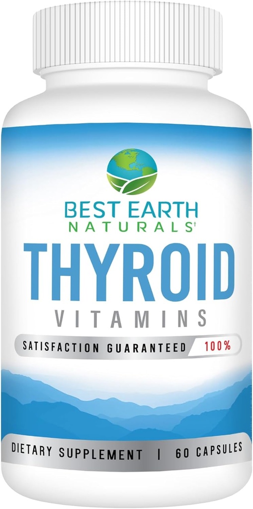 Best Earth Naturals Thyroid Support Supplement for Women and Men - 60 Capsules