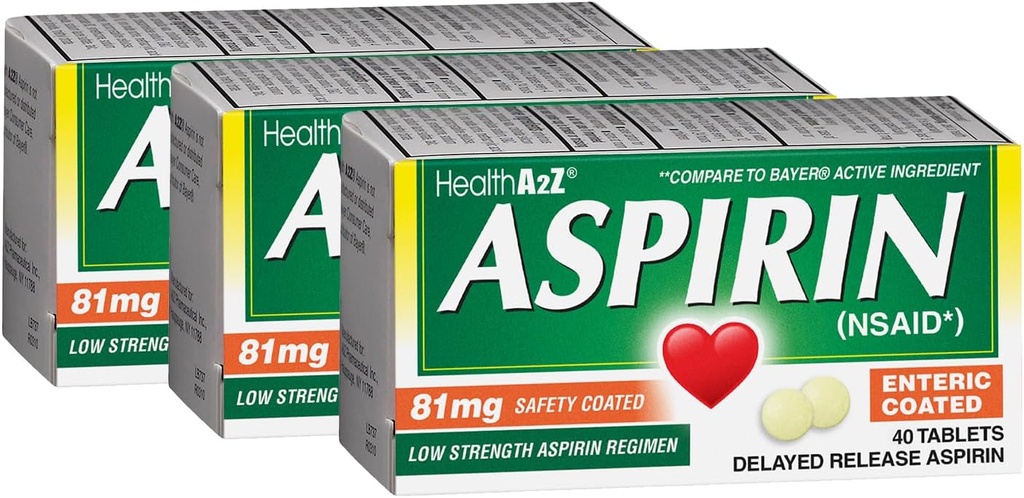 HealthA2Z® アスピリン 81mg | 強度の低い | 腸コーティング | 痛みの軽減 | 痛みの軽減 | 痛みの軽減 | 痛みの軽減 | 頭痛の軽減 | 頭痛の軽減 | 頭痛の軽減 | 痛みの軽減 | 痛みの軽減 | 痛みの軽減