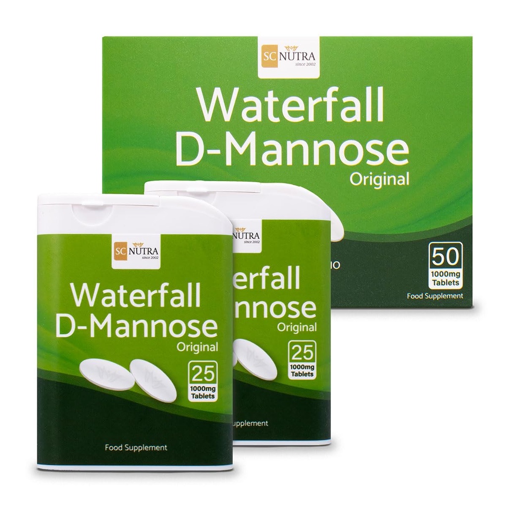 D-Mannose 錠 1000mg - Birch - 50 錠 - SC Nutra (甘い曲線) から自然に供給される滝 D-Mannose