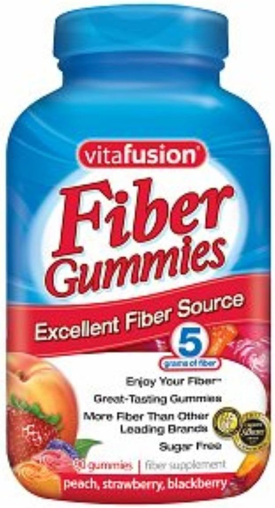 Vitafusion繊維のグミー繊維の補足のピーチ、いちごおよびブラックベリーの味90それぞれ(2のパック)