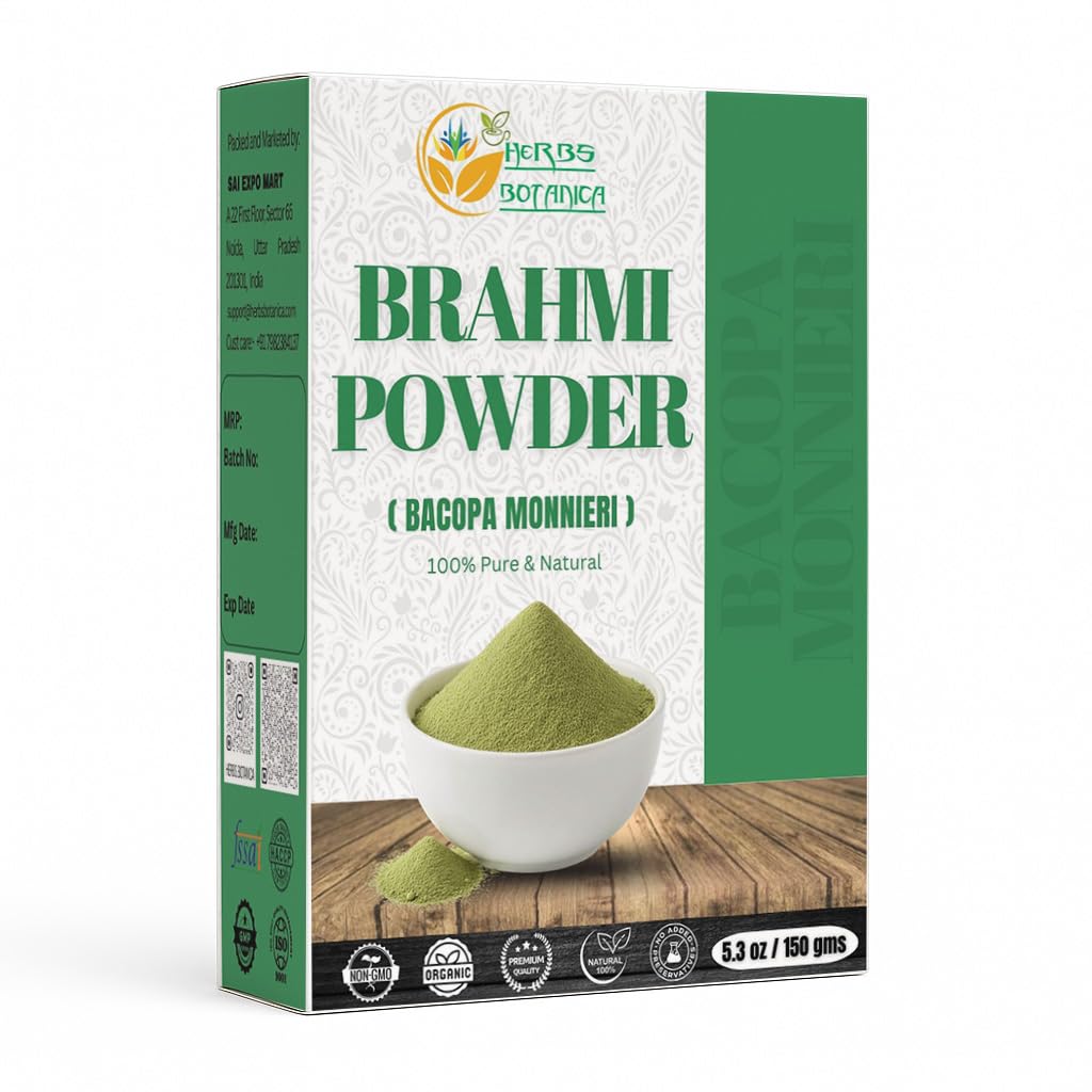 ハーブのボタニカのブラフミの粉のBacopaの粉のCentella Asiatica Ayurvedicハーブ、自然な毛の心配は、毛の成長を促進します  5.5 oz (150 GMS)