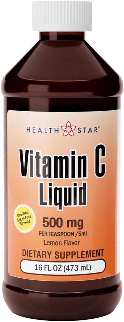 GericareのビタミンCの液体500のmg -免疫サポート及び全面的な健康 - オレンジ味- 16の小麦粉のOz (1のパッケージ)