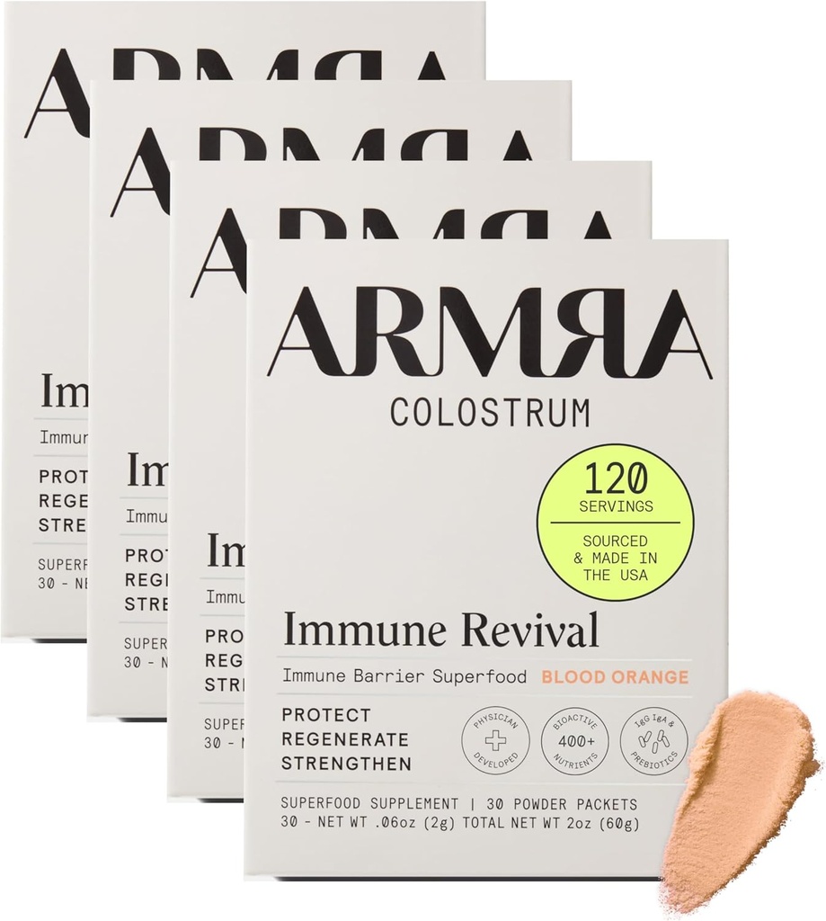 ARMRA ColostrumTMプレミアムパウダー、グラスフェッド、グットヘルスブロッティング免疫スキン&ヘア、400 +バイオアクティブ栄養素、ポテントバイオ利用できる、ケト、グルテン&ファットフリー(ブロod Orange 30|Blood Orange 60)