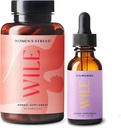 女性のストレス救助の補足及び不心配の低下、2パック、女性のための気分サポート、1本のびんの草の補足60のカプセル及び(1)圧力救助のチンキ、1flのoz