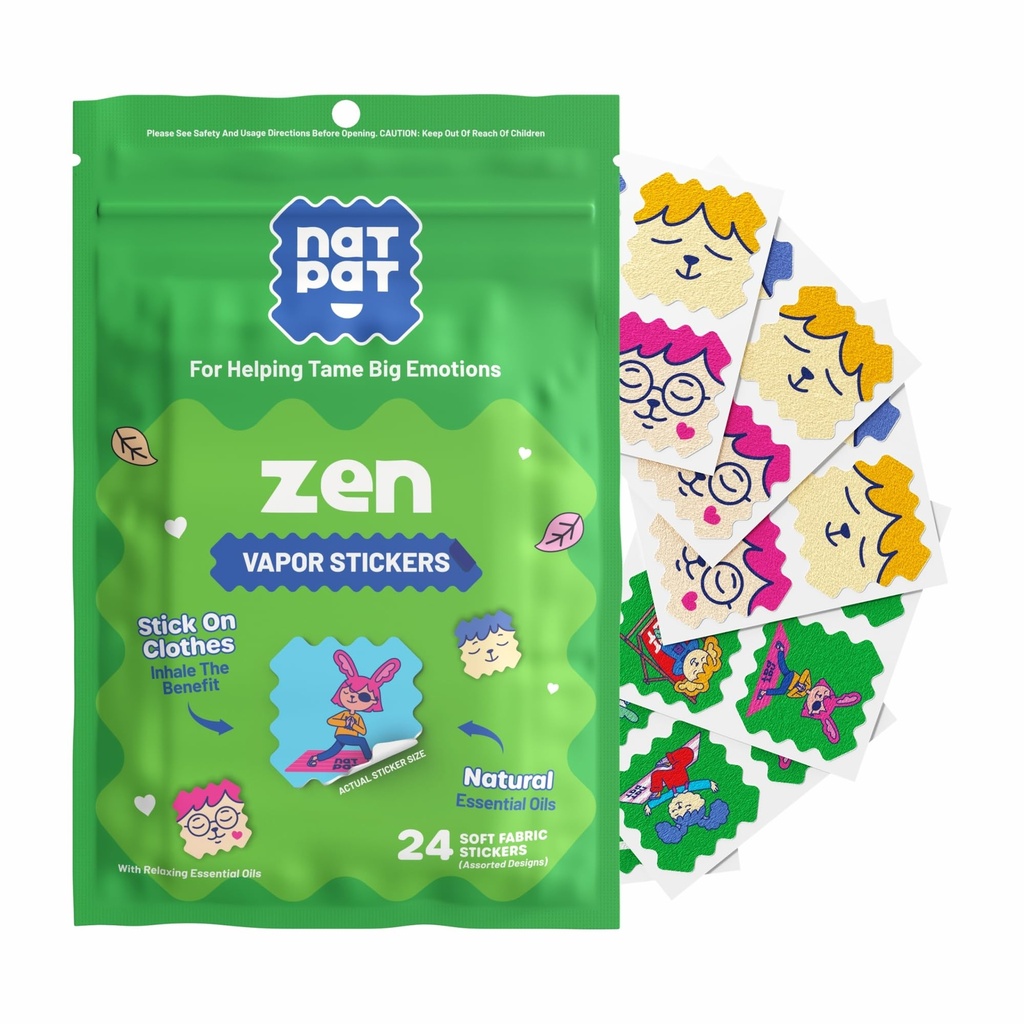 NATPAT Zen Patch Mood Calming Stickers for Kids and 大人 - 化学薬品と薬物無料、リラックス、カルムと感情の規制のための気分のサポート - BuzzPatchナチュラルパッチ(24パック)