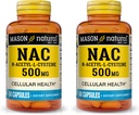 MASON NATURAL NAC N-アセチルL-Cysteine 500mg - セルラーヘルス、免疫系ブースター、一般ウェルネス、60カプセル(2パック)をサポート