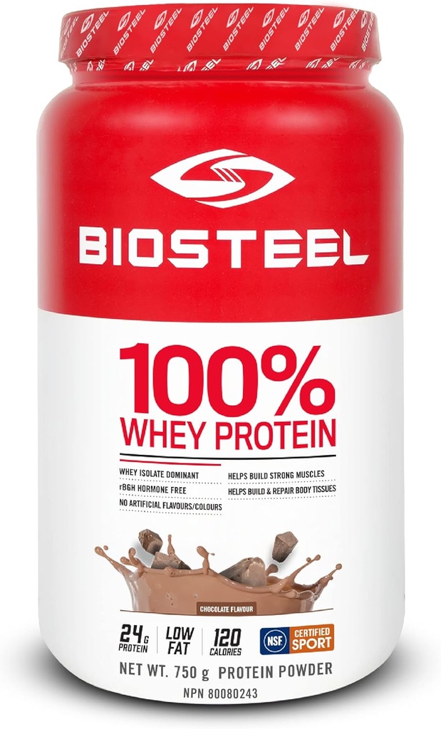 BioSteelスポーツ100%の乳清蛋白質の粉の補足、rBGHのホルモンの自由及び非GMOのポストのワークアウトの方式、チョコレート、25のサービング、25.5オンス