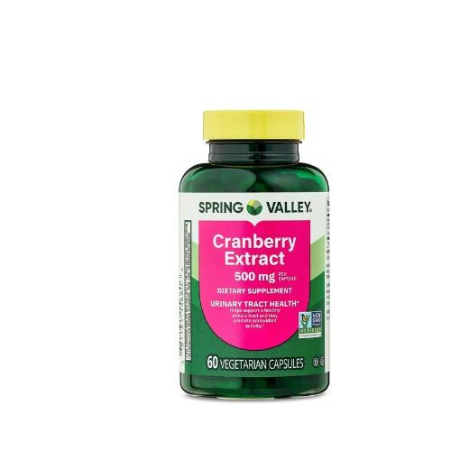 スプリングバレークランベリーエキスベジタリアンカプセル、500mg、60カウント+ドライストアステッカー。