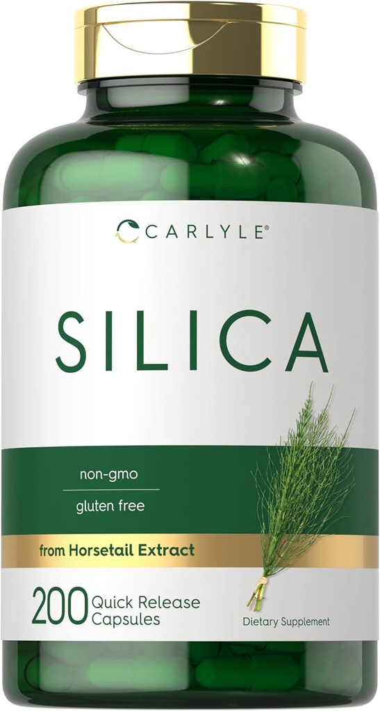 Carlyle Silica Supplement Capsules | 200 Count | from Horsetail Extract | Non-GMO & Gluten Free