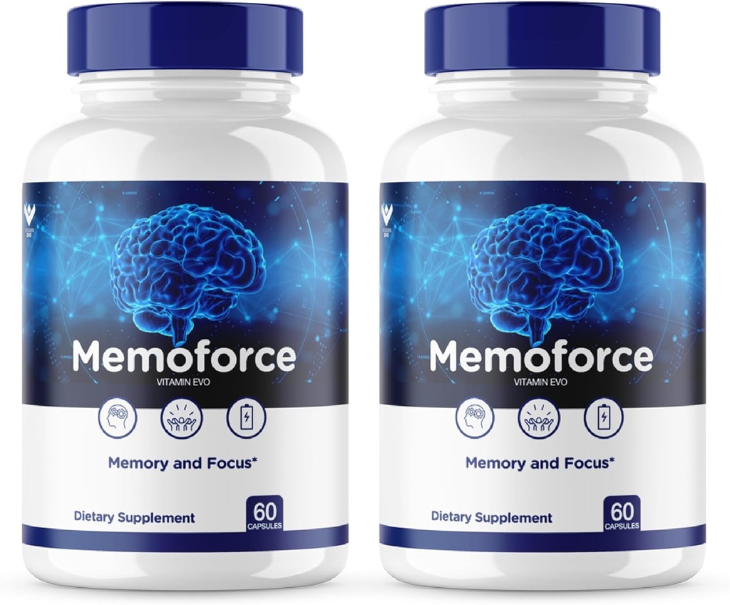 (2パック)Memoforce Pills、Memo Force Supplement、Memoforce Cative Health、MemoForce Memory Capsule、MemoForce Advanced Formula、MemoForce Brain Support、Focus Memo Forceタブレット、(120キャップ)