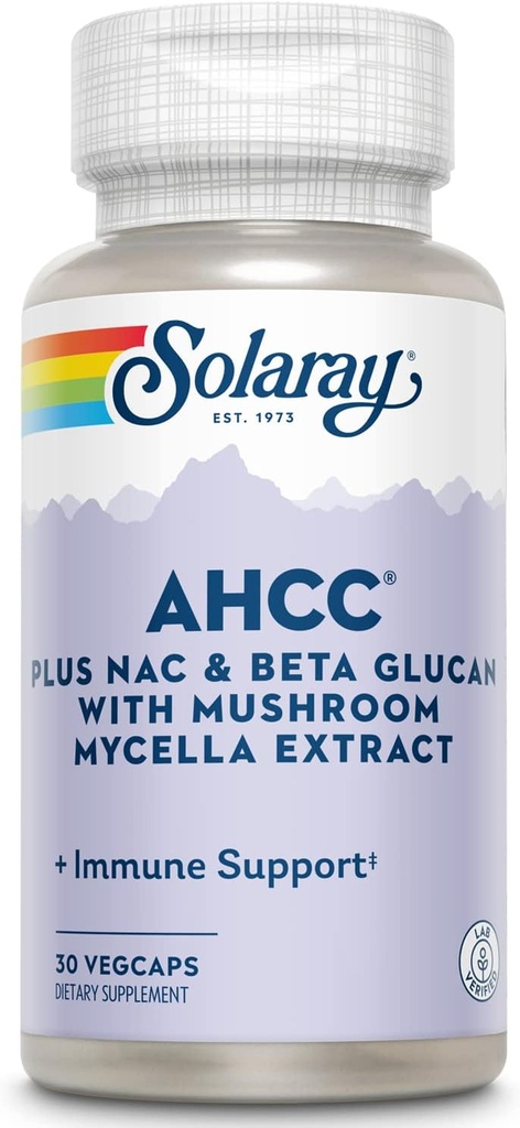 SOLARAY AHCC + NAC&ベータグルカン、ベジーキャップ(Btl-Plastic) | 30ct