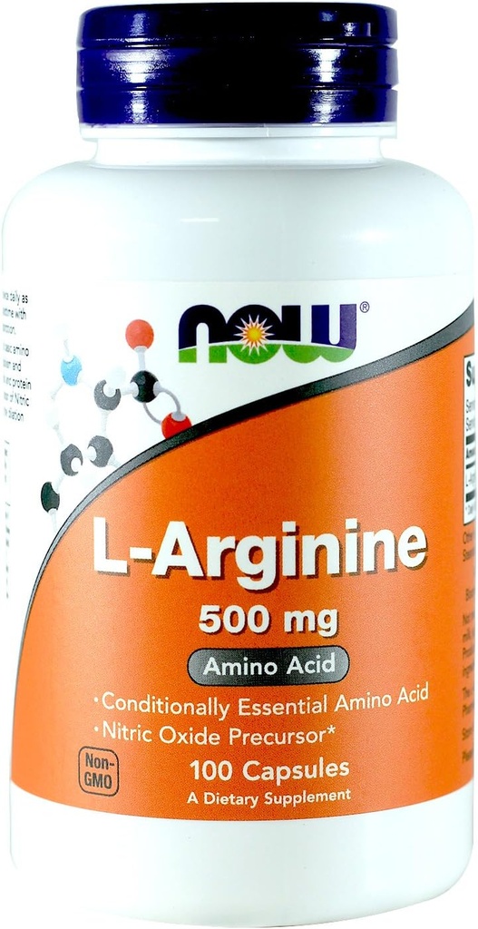Now Foods Arginine 500mg, 100 Capsules (Pack of 2)