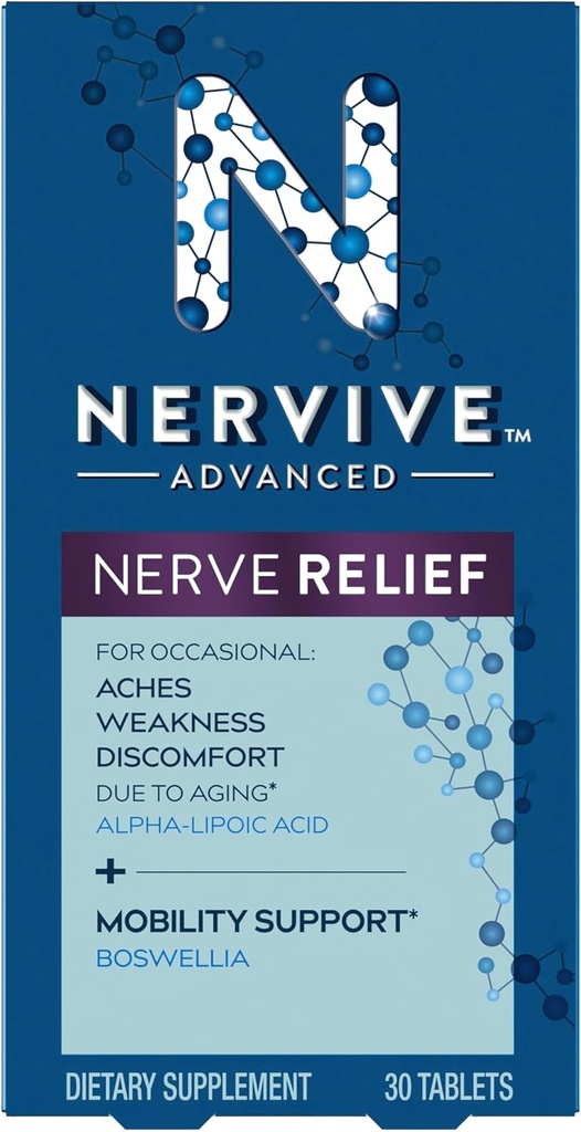 Nervive の高度の神経の救助 + 特性、Nerve の痛み、弱さ、及び Discomfort* を減らすのを助けるアルファ リポ酸と、Mobility*、ビタミン B12、B6、B1、30 のタブレットを促進するために Boswellia および