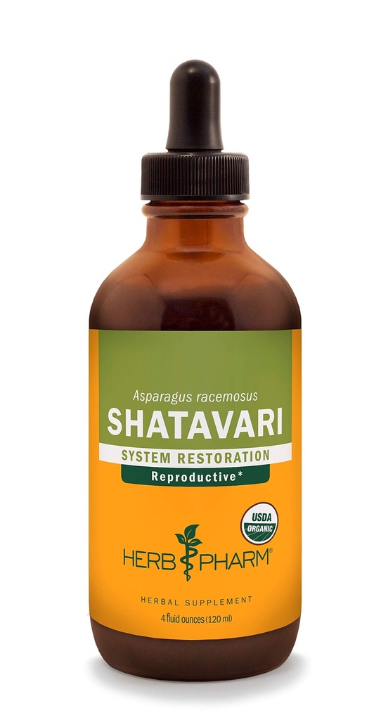 ハーブ Pharm は女性の Reproductive システム サポートのための有機性 Shatavari の液体のエキス- 4 つの Ounce を証明しました