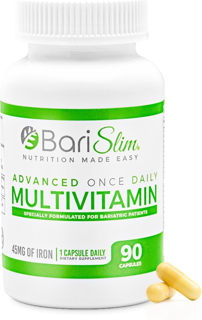 BariSlimは毎日のBariatric Multivitaminのカプセル- 45のmgの鉄-胃のバイパスおよび胃の袖を含むポストのBariatricの外科のためのBariatricのビタミン  90の日の供給を高度にしました