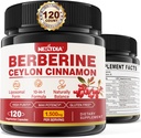 Berberineの補足のCeylonのシナモンのビターメロン、Liposomal Berberine HCLの複雑な補足、免疫及び消化管サポート-非GMOの有機性、ビーガンのBerberineのカプセル120Cts
