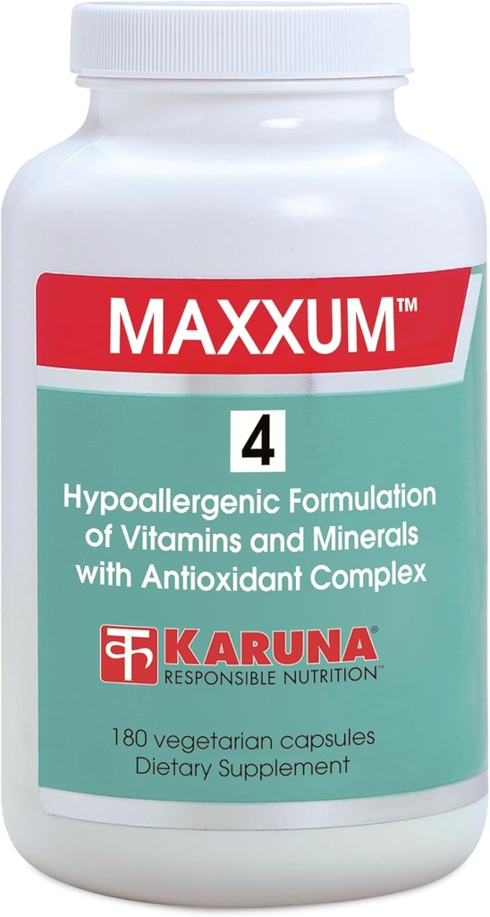 カルナMAXXUM 4 180 ベジタリアンカプセル | マルチビタミンとミネラルサプリメント, ルテイン, ゼアキサンチン, リコピン, アルファカロテンとクリプトキサンチン, シトラスBioflavonoid,1:1 カルシウム/マグネシウム