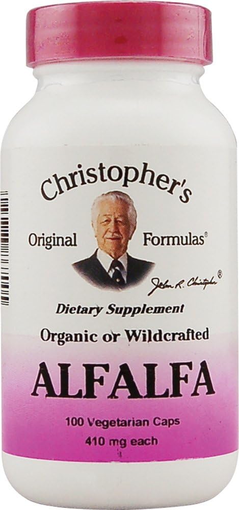 クリストファーのアルファルファ - 410 mg - 100 ベジタリアンカプセル