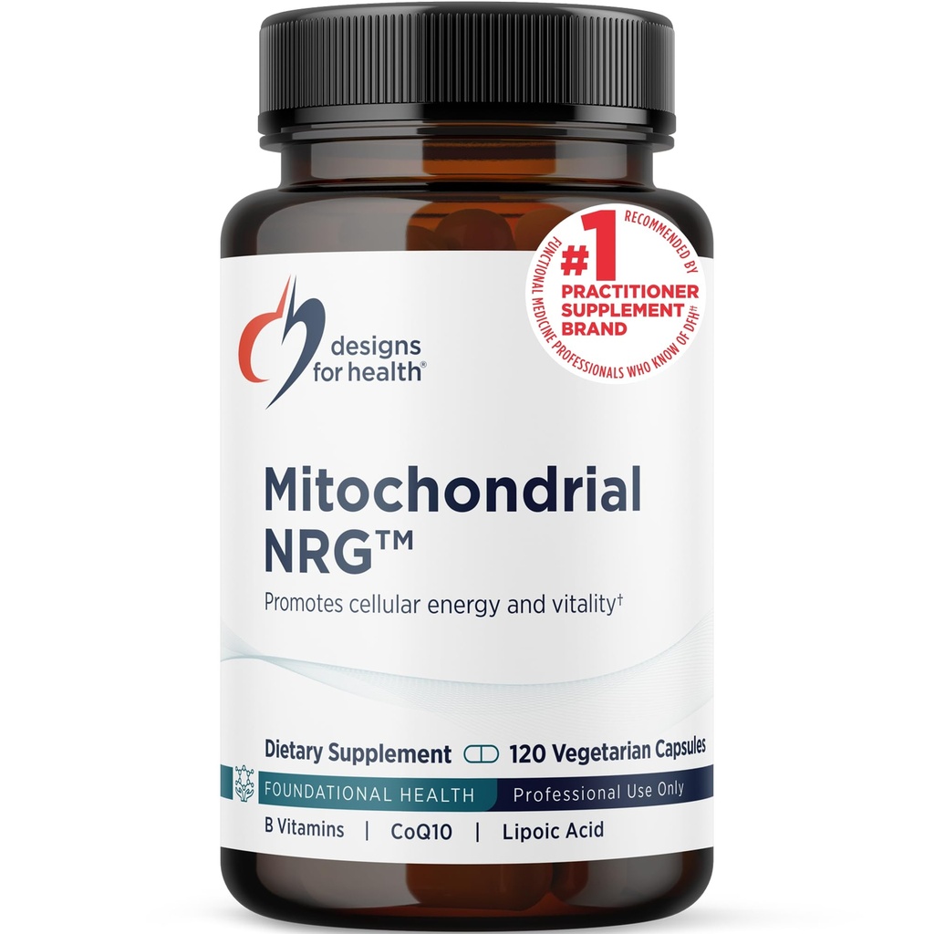 健康のためのデザイン Mitochondrial NRG - 細胞の死亡率をサポート + 代謝 - アルファリポ酸とミトコンドリアエネルギーサプリメント, トランスレスベラトロール + クルクミンパウダー (120 ビーガンカプセル)