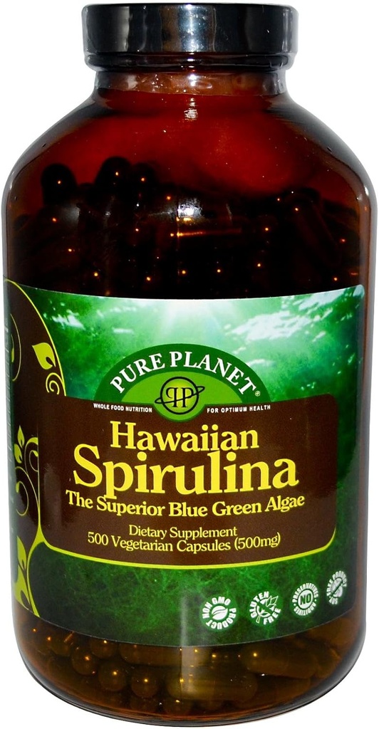 純粋な惑星のSpirulina - 500のmg - 500のベジタリアンのカプセル