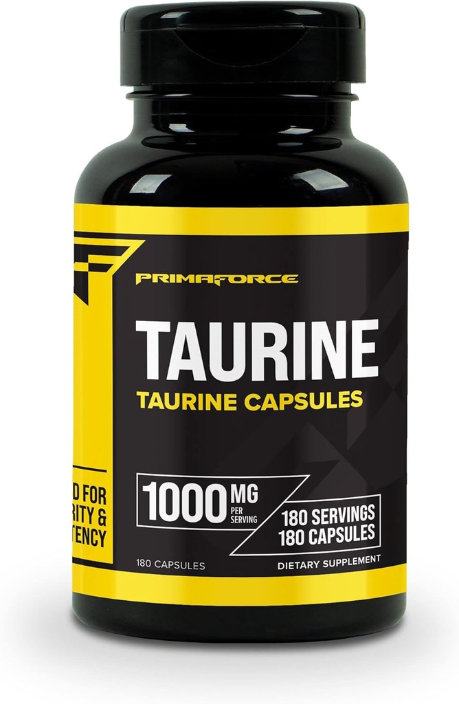 Primaforce Taurine 1000mg Capsules, 180 Caps, Non-GMO & Gluten Free Supplement