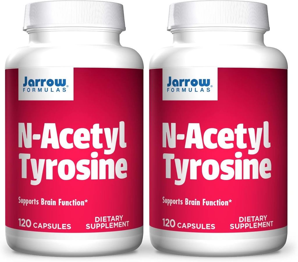 JarrowフォーミュラN-アセチルチロシン350mg - 120カプセル、2のパック - サポート脳機能 - アミノ酸代謝のためのビタミンB6が含まれています - 240 Totalサービング