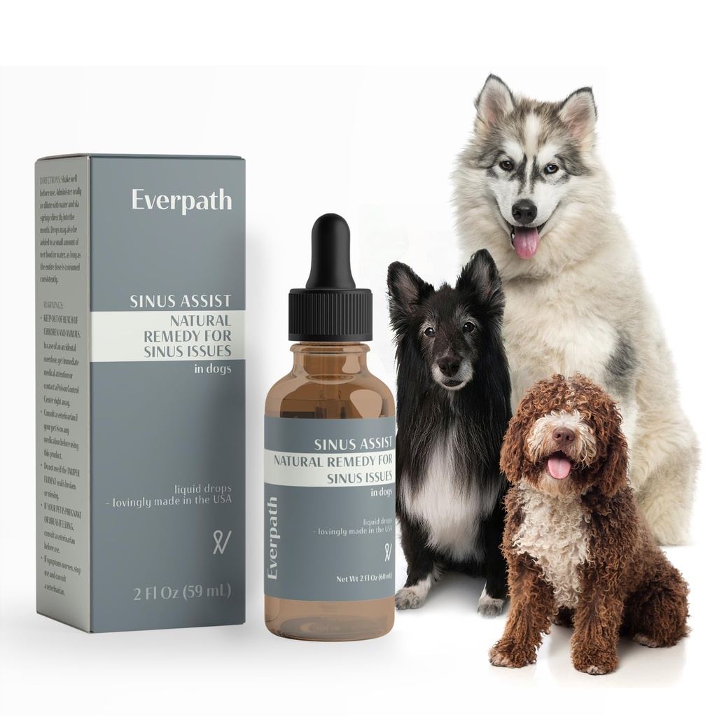犬のためのエバーパス・シヌス・サポート - 2液量オンス/60ml | アメリカ製 | サポート シナス・ヘルス&リリーフ | アレルギー、混雑および激しい鼻炎の救済 | ペットのための自然な解決