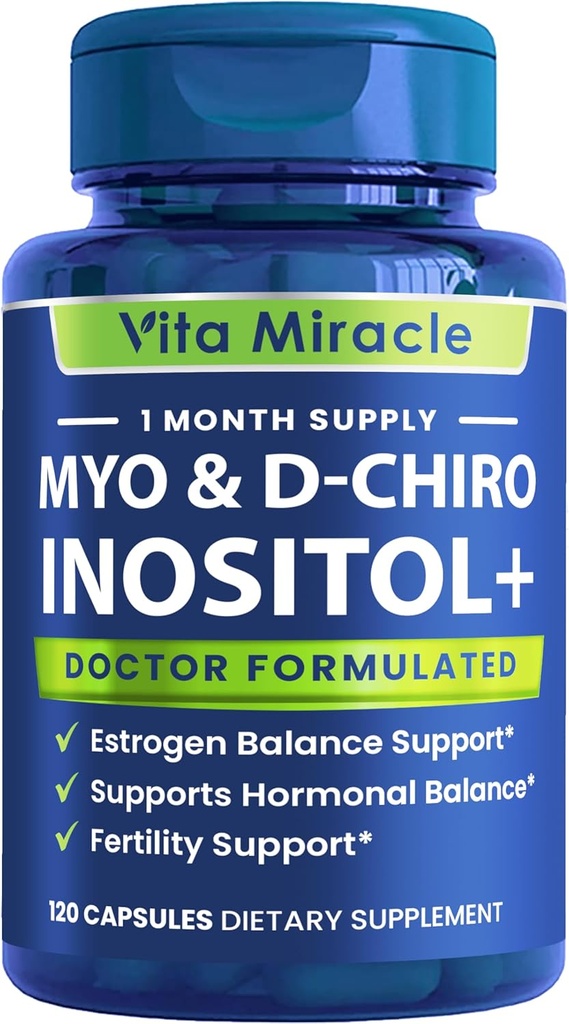 Inositolの補足のMyo-Inositol及びD-Chiro Inositol 120のカプセル2000mg 40:1の比率の高い効力のMyo及びDのChiroのイノシトールのブレンド-女性のためのホルモンのバランスそしてPCOSの補足は供給します