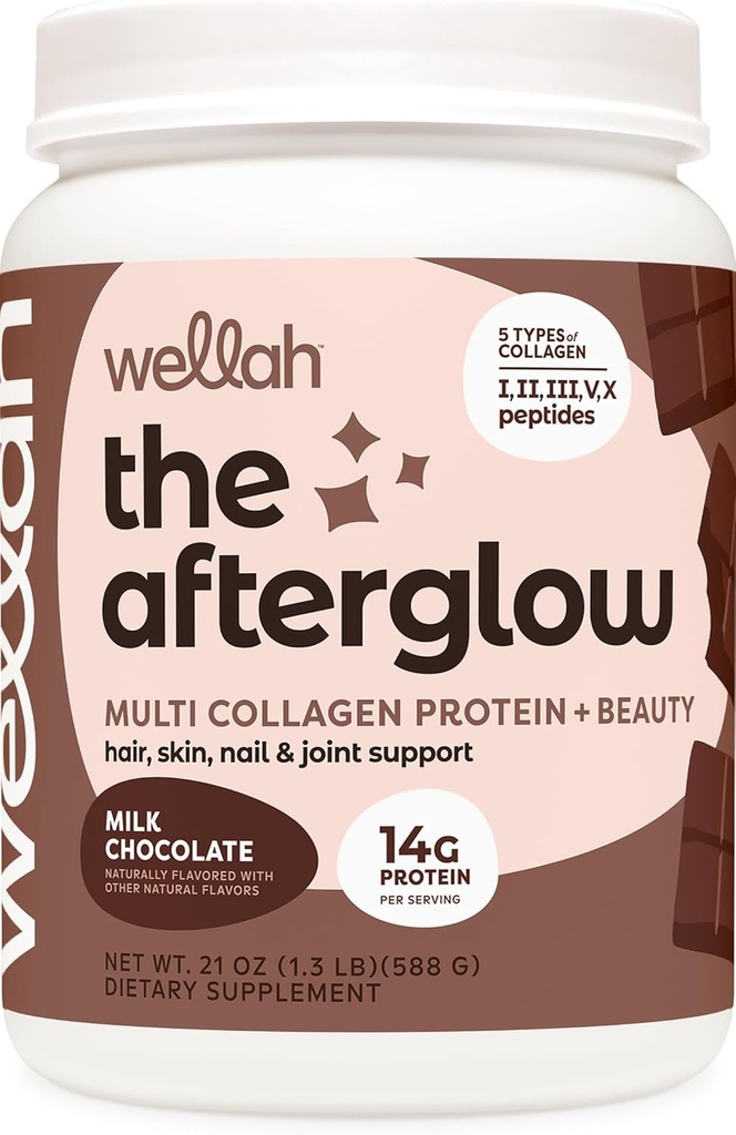 WellahのAfterglowの多コラーゲン蛋白質+美(30のサービング、チョコレート) - 毛、皮、釘及び接合箇所サポート-非GMO及びグルテンフリー