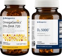 メタジェニックスバンドル - D3 5000&EPA-DHA 720-120 免疫サポートのためのD3 5000のSoftgels, 骨 & 心の健康* - 120 心のためのEPA-DHA 720のSoftgels, 筋骨格 & 免疫システム健康*