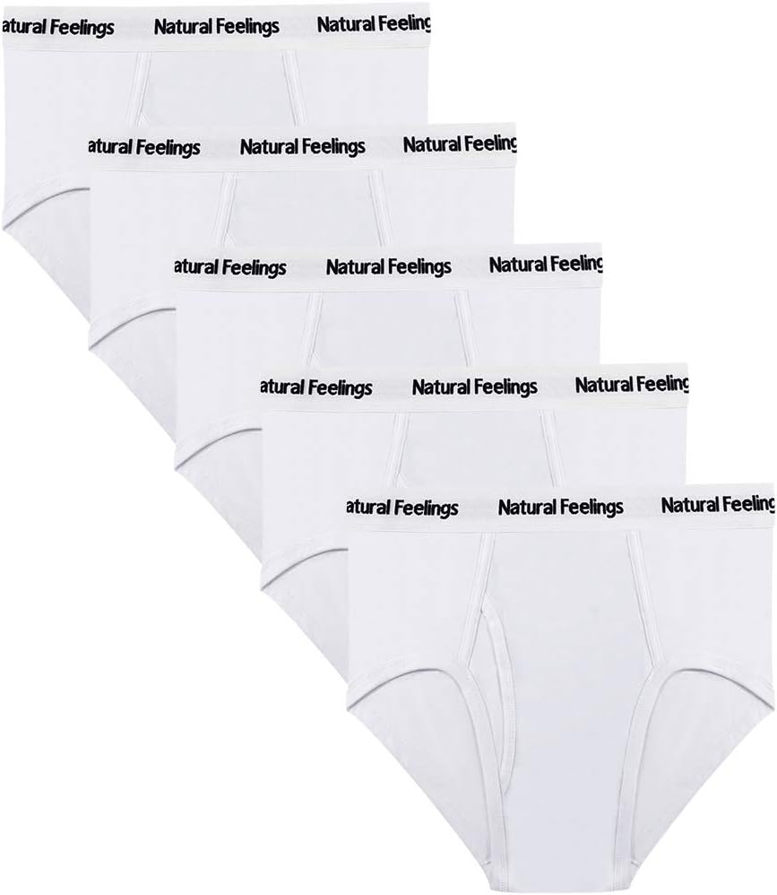 ナチュラルフィーリングメンズブリーフアンダーウェアマルチパックメンズコットンフルライズブリーフ、コンフォートウエストバンドS M L XL XXL ...
