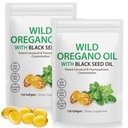 Oregano Softgels 6000mg/サービング 240 カウント | 2 in 1 フォーミュレート ブラックシードオイル 200mg、4X 強度 Carvacrol & Thymoquinone | プラントベース、非GMO&免疫サポート
