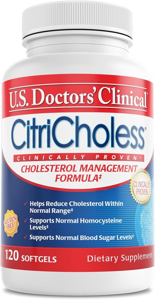 米国医師の臨床CitriCholess® 臨床的に証明されたCholesterolサプリメント Bergamonteシトラスエキス&ビタミンC ヘルシーコレステロールレベルをサポート(120 Softgels - 2ヶ月の供給)