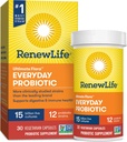Renew Life Everyday Probiotic Capsules, Daily Supplement Supports Urinary, Digestive and Immune Health, L. Rhamnosus GG, Dairy, Soy and Gluten-Free, 15 Billion CFU, 30 Count