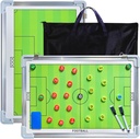 純粋なヴィー磁気サッカーコーチング戦術ボード、コーチのためのポータブルサッカークリップボードサッカードライアーズホワイトボード戦略戦術ブラックボードサッカーコーチボードとプレーヤーマーカー、ペン、消しゴム