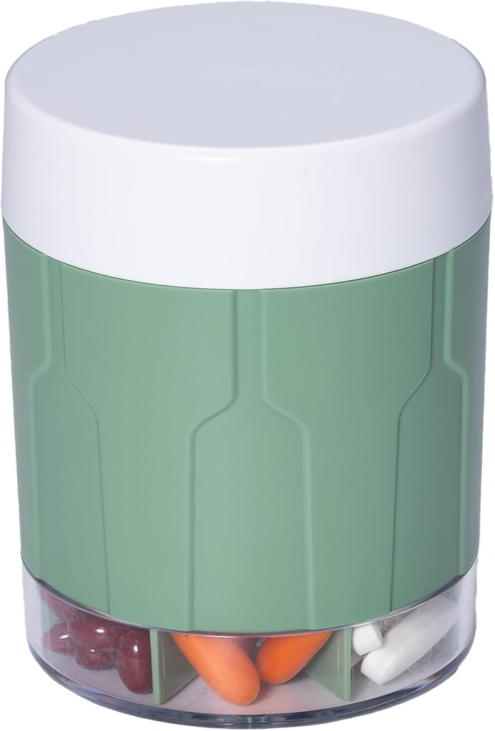 Betife 余分大きい補足のオルガナイザー、週刊の丸薬のオルガナイザー 7 の大きいコンパートメントが付いている毎日の丸薬ディスペンサー、7 日のビタミンの薬物、21 のラベルおよびクリーニング ブラシ(緑)を握るオルガナイザー