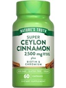 自然の真理セイロンシナモンカプセル | 2500mg | プラスクロムとビオチン | 60カウント | ビーガン、非GMO&グルテンフリーサプリメント