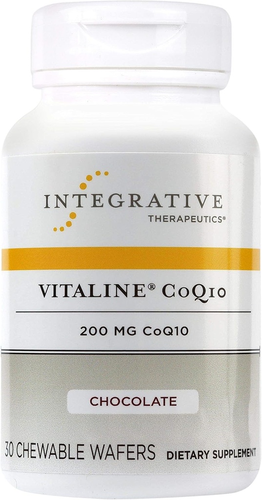 Integrative Therapeutics Vitaline CoQ10 200 mg - 大人のための脳の健康サポートサプリメント* - 心の健康をサポート* - 乳製品フリー - チョコレート風味、30の咀嚼可能なタブレット(30のサービング)