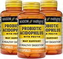 MASON NATURAL Probiotic Acidophilus, 150 Day Supply, Supports Regularity and Normal Digestion with Pectin & Calcium, 100 Capsules (Pack of 3)