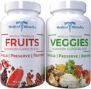Medical Miracles Fruit and Vegetable Supplements - Contains 90 Veggie and 90 Fruit Capsules (180 Total) - Made with Whole Food Superfoods, 17 Veggies and 17 Fruits - for Daily Use - Made in USA